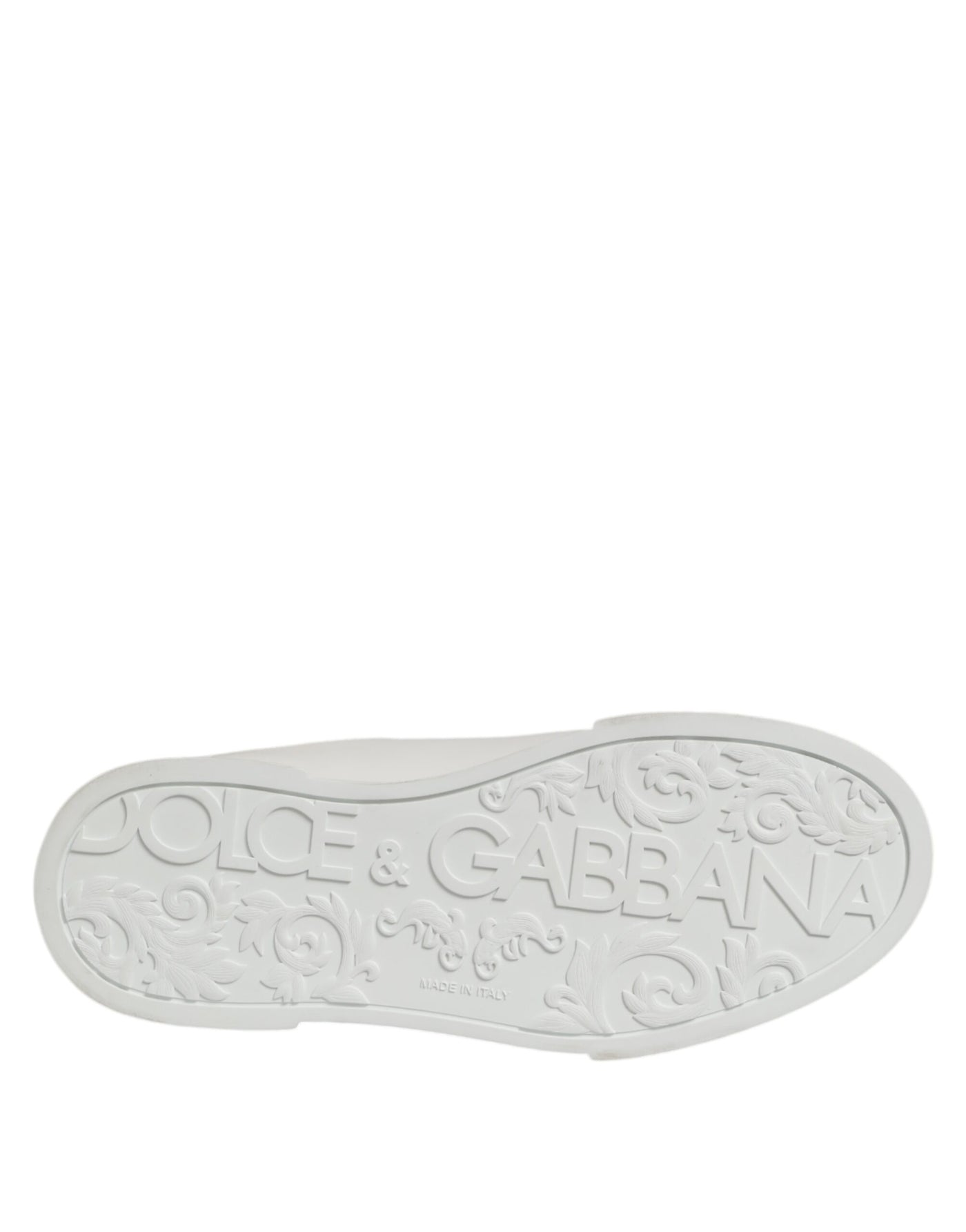 Dolce & Gabbana White Leather Lace Up Low Top Sneakers Shoes