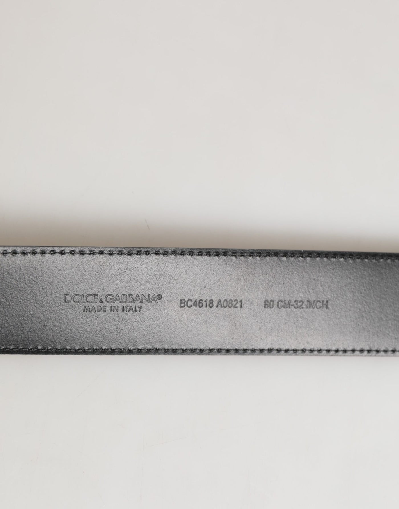 Dolce & Gabbana Black Leather Classic Metal Logo Buckle Belt