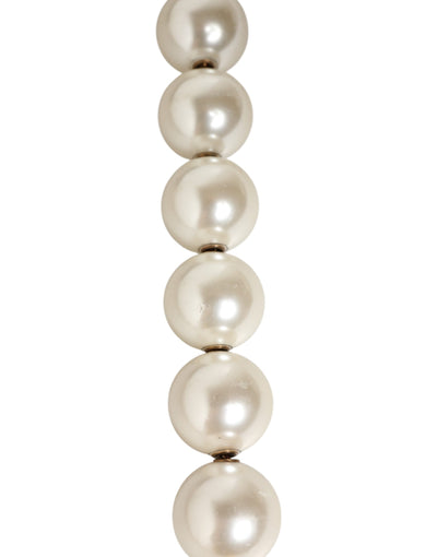 Dolce & Gabbana Black Leather Pearl Chain Bag Accessory Shoulder Strap