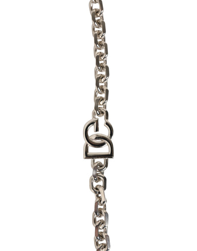 Dolce & Gabbana Black Leather Pearl Chain Bag Accessory Shoulder Strap