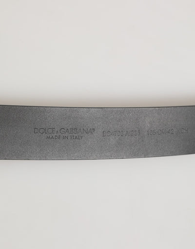 Dolce & Gabbana Black Leather Classic Metal Buckle Men Belt