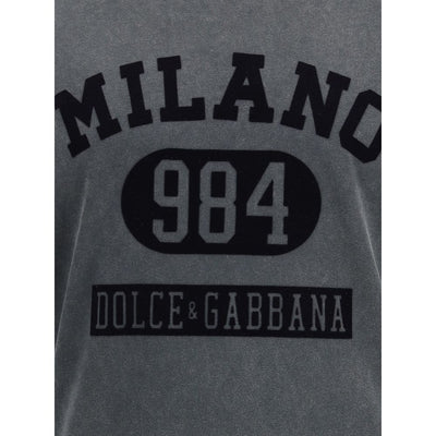 Dolce & Gabbana Gray Cotton T-Shirt