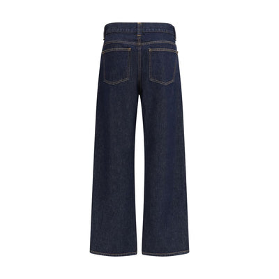 Khaite Blue Cotton Relaxed Fit Jeans