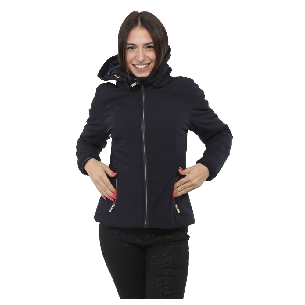 Yes Zee Blue Nylon Jackets & Coat