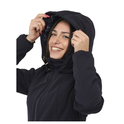 Yes Zee Blue Nylon Jackets & Coat