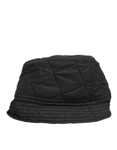 Dolce & Gabbana Black Nylon Quilted Bucket Men Capello Hat