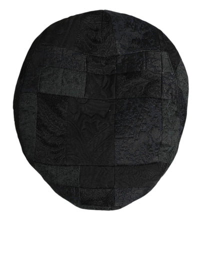 Dolce & Gabbana Black Polyester Newsboy Men Cloth Capello Hat