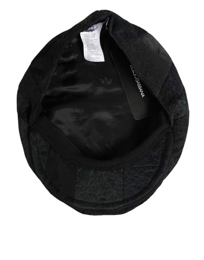 Dolce & Gabbana Black Polyester Newsboy Men Cloth Capello Hat