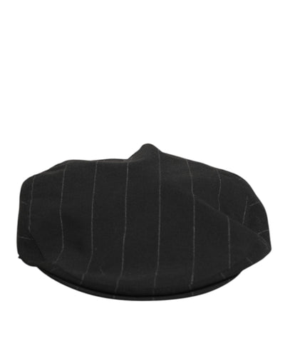 Dolce & Gabbana Black Polyester Newsboy Men Cloth Capello Hat