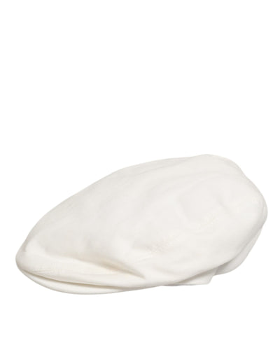 Dolce & Gabbana White Cotton Newsboy Cloth Capello Men Cap Hat