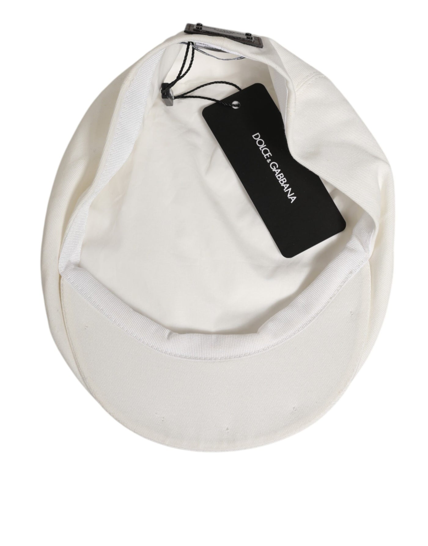 Dolce & Gabbana White Cotton Newsboy Cloth Capello Men Cap Hat