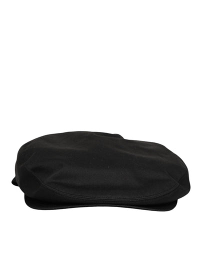 Dolce & Gabbana Black Cotton Dg Logo Newsboy Cloth Capello Hat