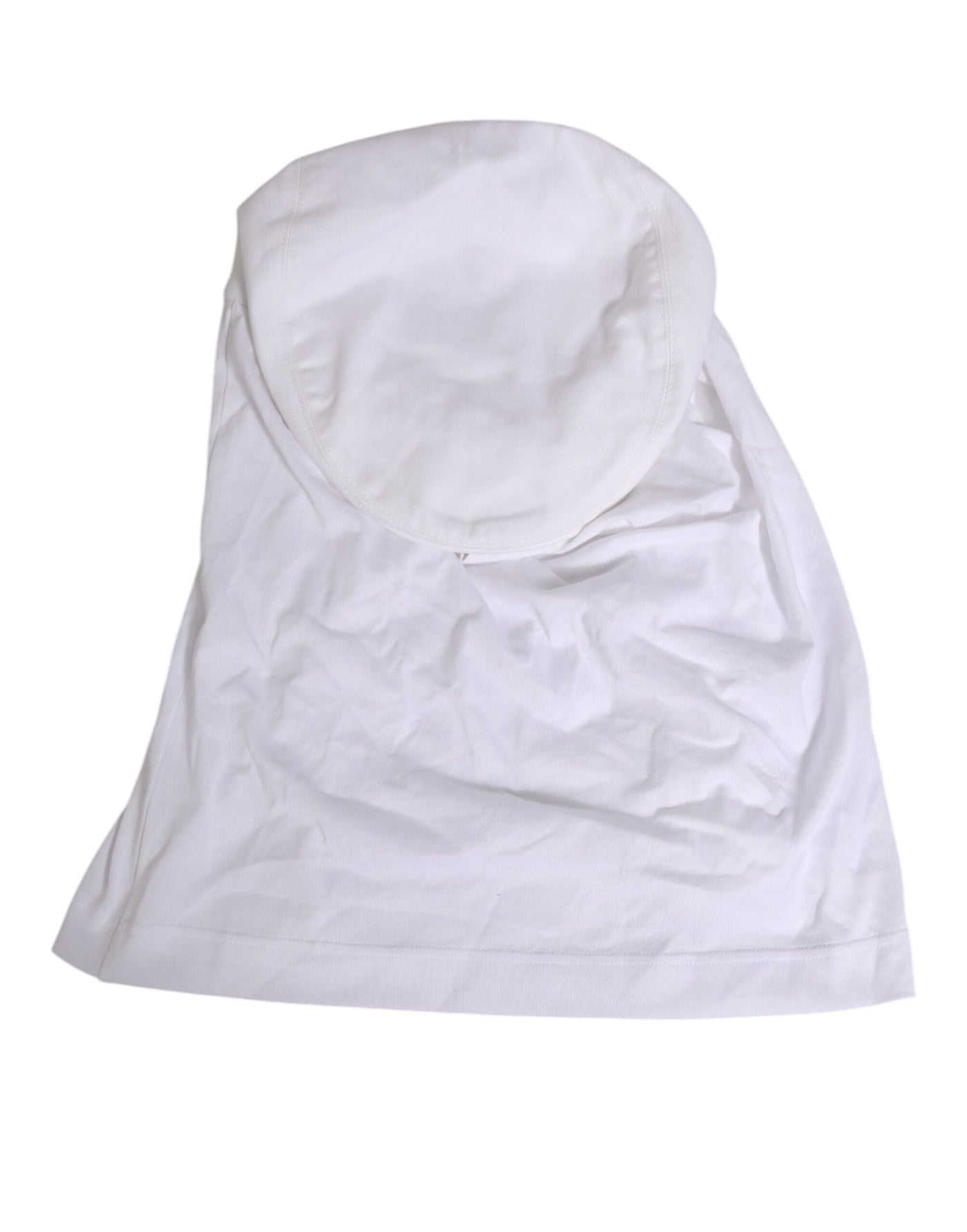 Dolce & Gabbana White Cotton DG Logo Plaque Baseball Balaclava Hat