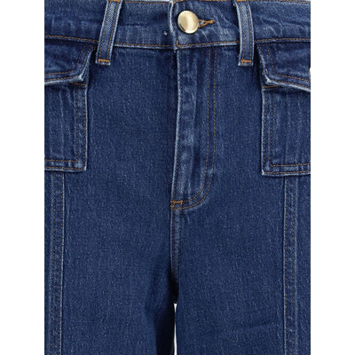 7FOR Blue Cotton High-Waisted Jean