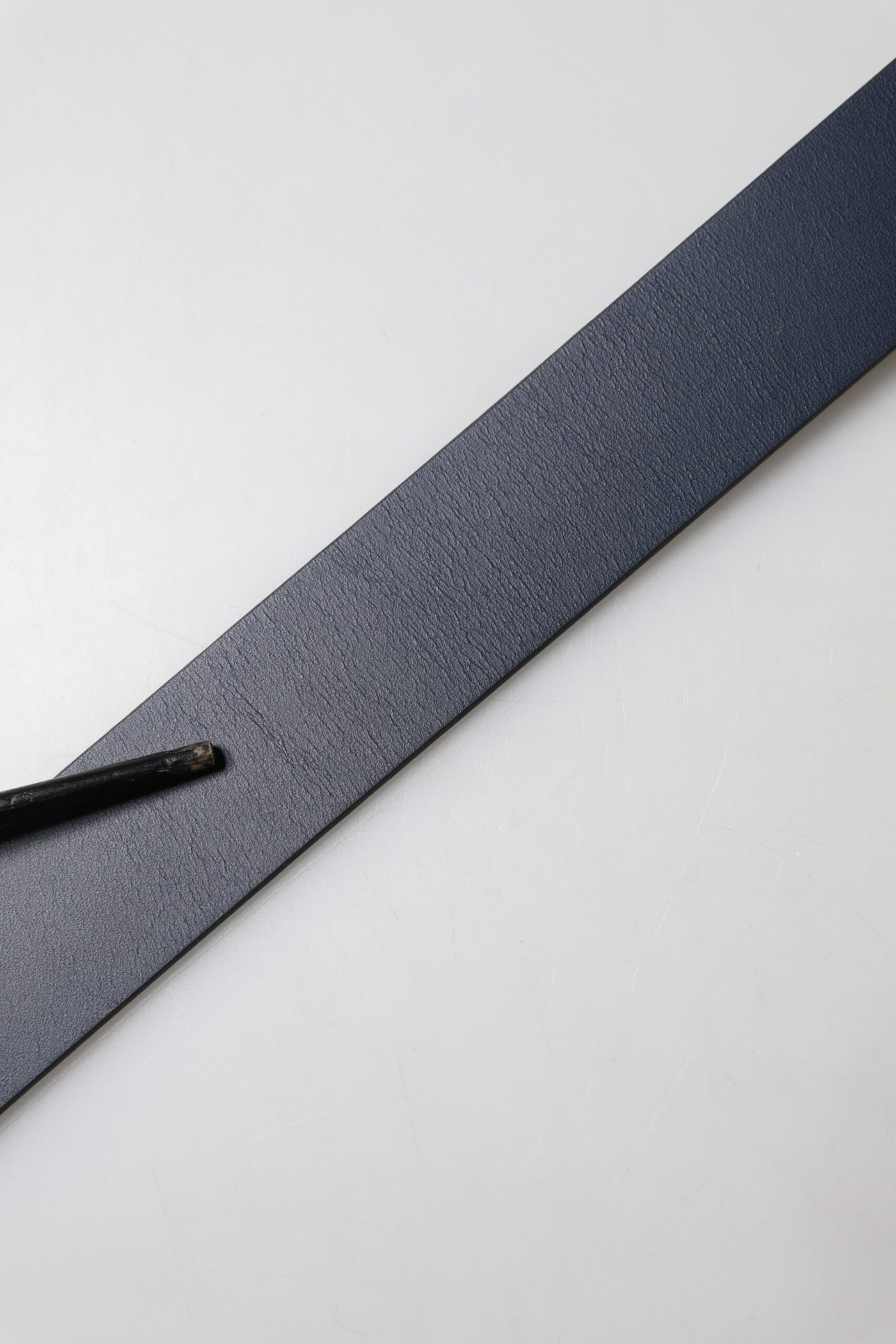 Dolce & Gabbana Blue Leather Classic Metal Logo Buckle Belt