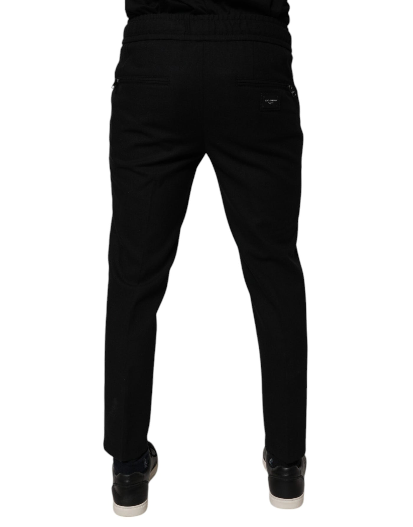 Dolce & Gabbana Black Wool Skinny Jogger Men Trouser Pants