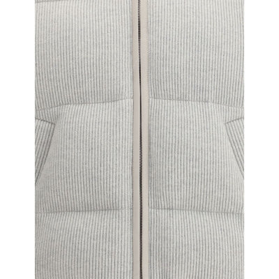 Brunello Cucinelli Gray Cashmere Full-Length Jacket