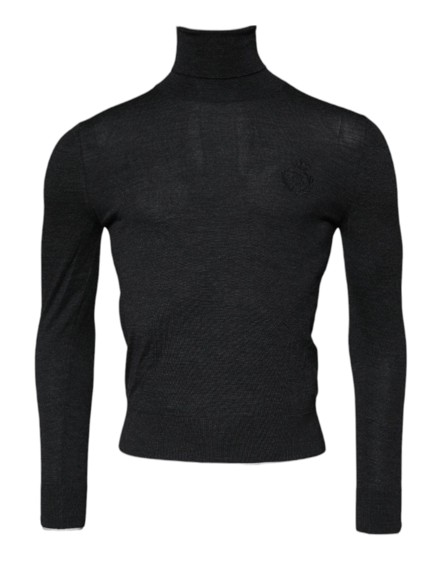 Dolce & Gabbana Black Wool Turtle Neck Men Pullover Sweater