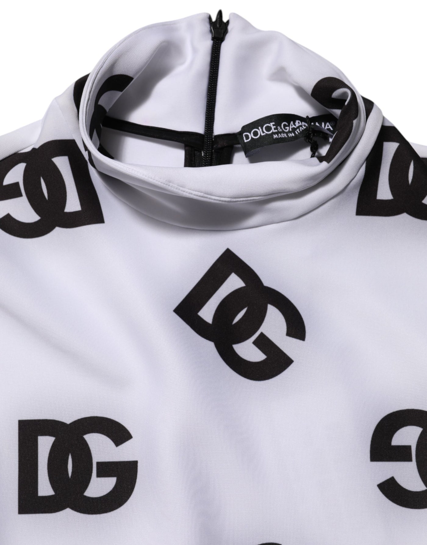 Dolce & Gabbana Black White Logo Monogram Long Sleeves Jumpsuit Dress