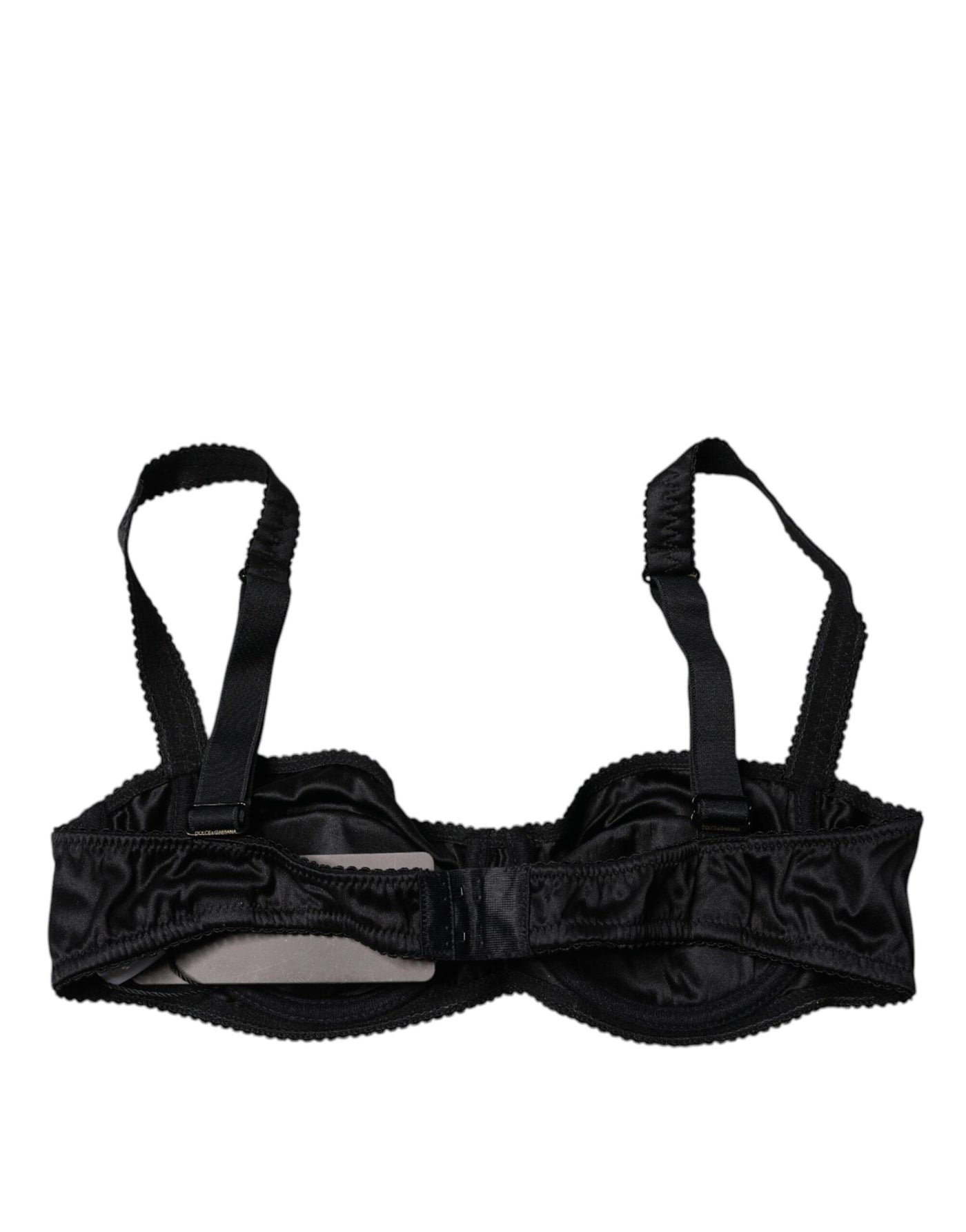 Dolce & Gabbana Black Silk Semi-Pad Balconette Bra Underwear