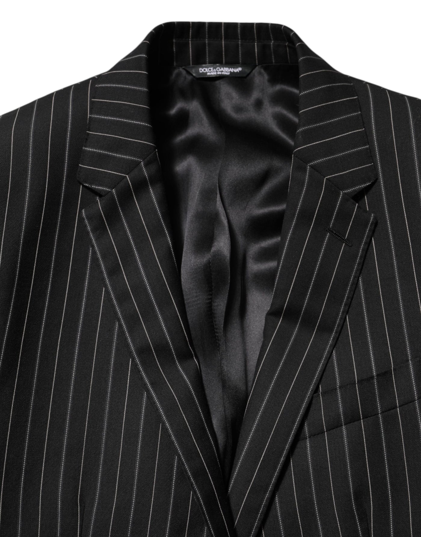 Dolce & Gabbana Black Stripes MARTINI 1 Button Suit Blazer