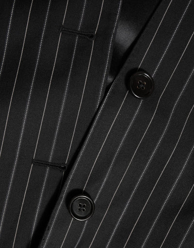 Dolce & Gabbana Black Stripes MARTINI 1 Button Suit Blazer