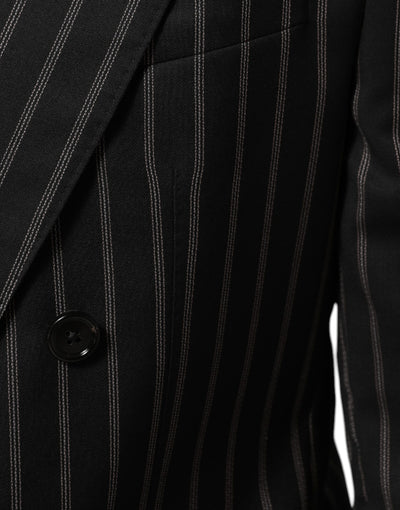 Dolce & Gabbana Black Stripes SICILIA 1 Button Suit Blazer