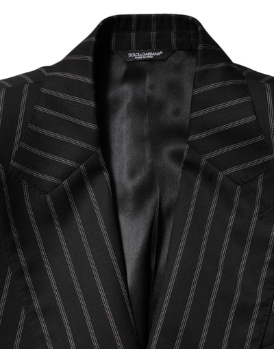 Dolce & Gabbana Black Stripes SICILIA 1 Button Suit Blazer