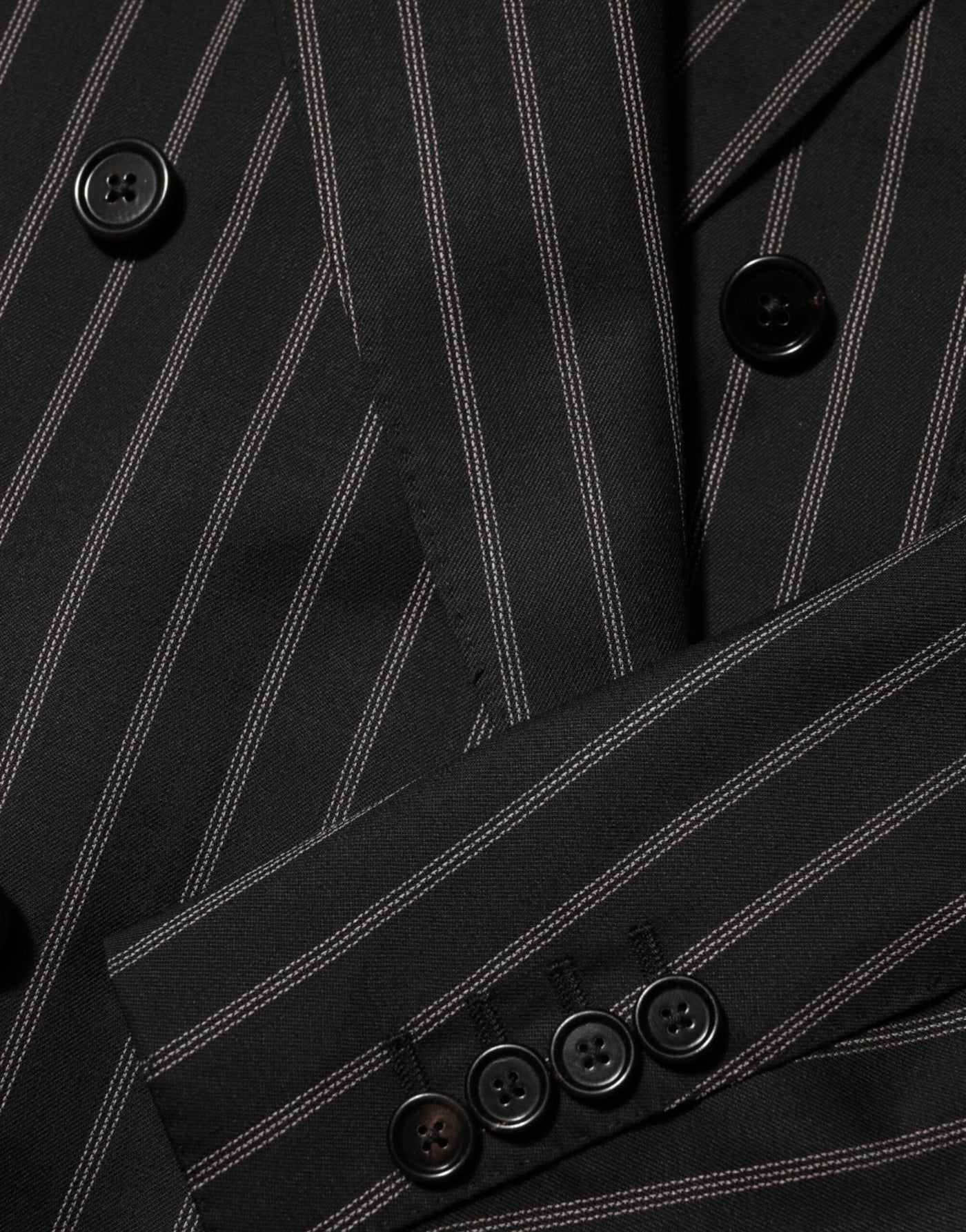 Dolce & Gabbana Black Stripes SICILIA 1 Button Suit Blazer