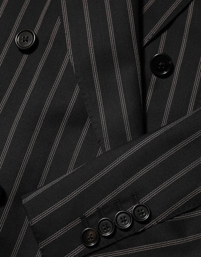 Dolce & Gabbana Black Stripes SICILIA 1 Button Suit Blazer