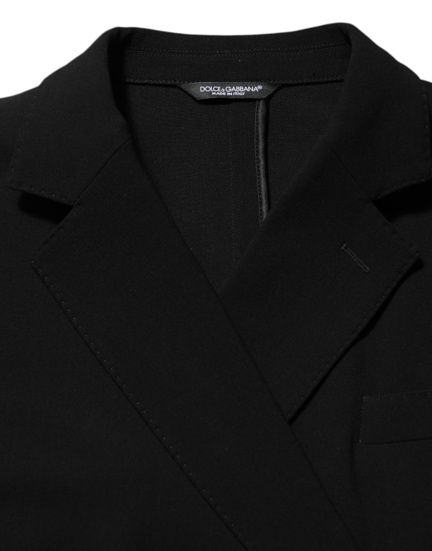 Dolce & Gabbana Black Wool Double Breasted Men Jacket Blazer