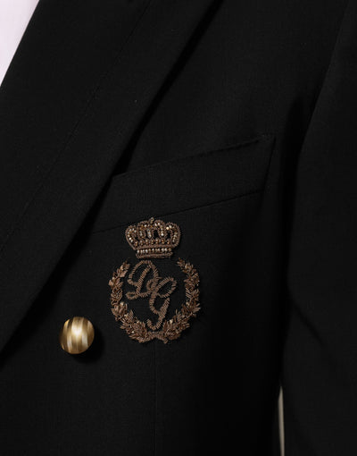 Dolce & Gabbana Black Wool 2 Buttons Suit Men Jacket Blazer