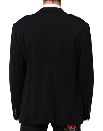 Dolce & Gabbana Black Viscose 2 Buttons Suit Jacket Blazer