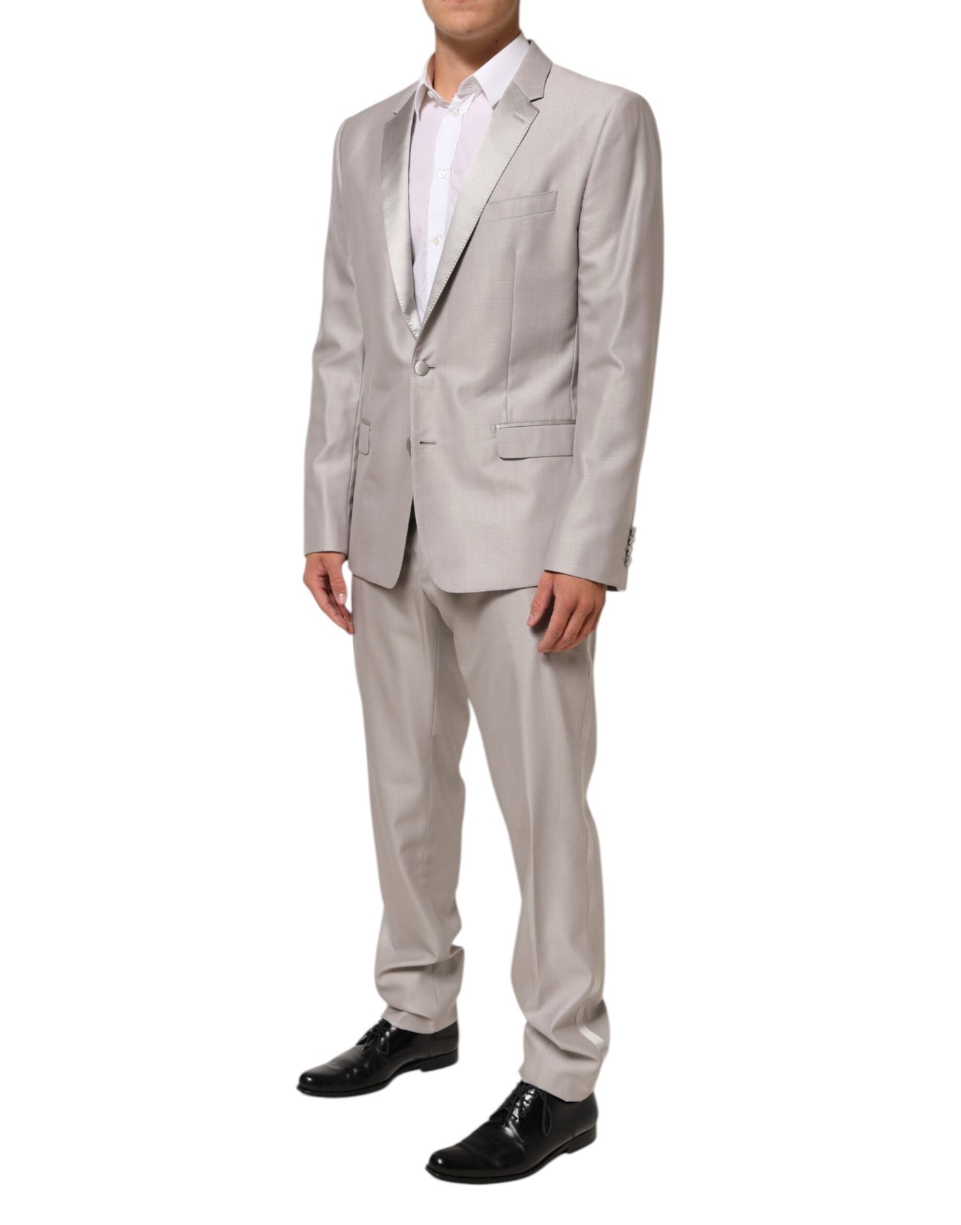 Dolce & Gabbana Light Gray Wool 2 Piece MARTINI Formal Suit