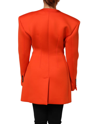 Dolce & Gabbana Red Buttoned Down Women Trench Coat Jacket