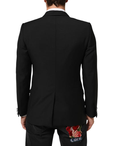 Dolce & Gabbana Black Wool MARTINI 2 Button Men Suit Blazer