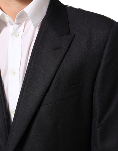 Dolce & Gabbana Black Wool 2 Buttons Suit Jacket Men Blazer