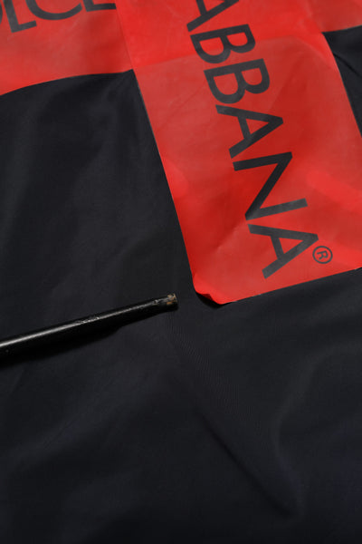 Dolce & Gabbana Blue Logo Tape Hooded Full Zip Bomber Jacket