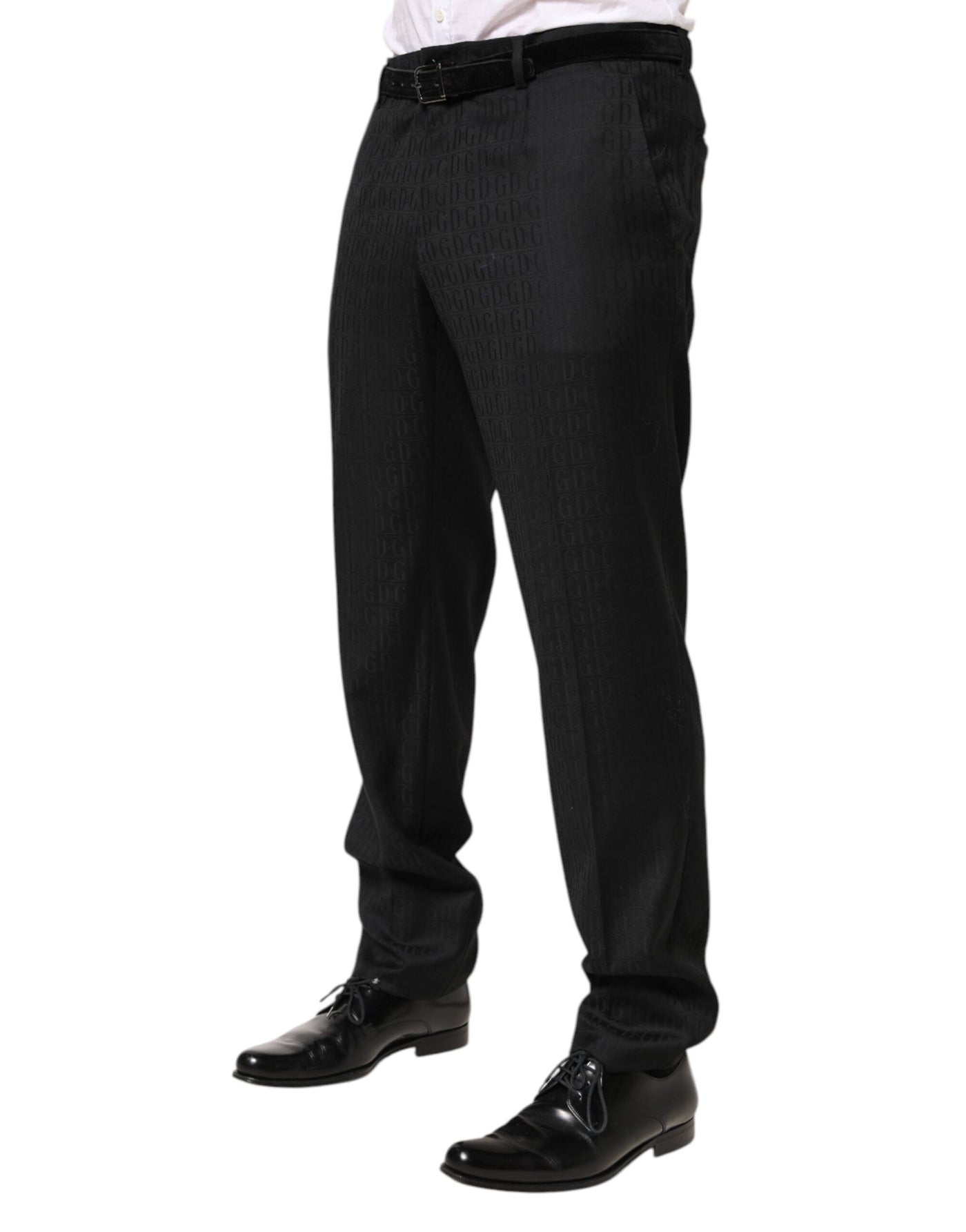 Dolce & Gabbana Black Wool Mid Waist Dress Men Trouser Pants