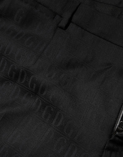 Dolce & Gabbana Black Wool Mid Waist Dress Men Trouser Pants
