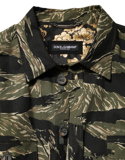 Dolce & Gabbana Multicolor Camouflage Cotton Casual Shirt
