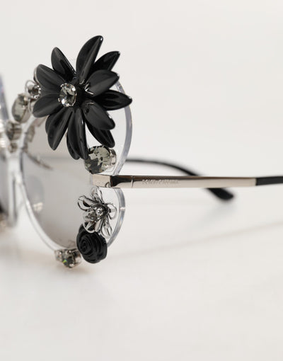 Dolce & Gabbana Transparent DG4292 Round Crystal Flowers Sunglasses