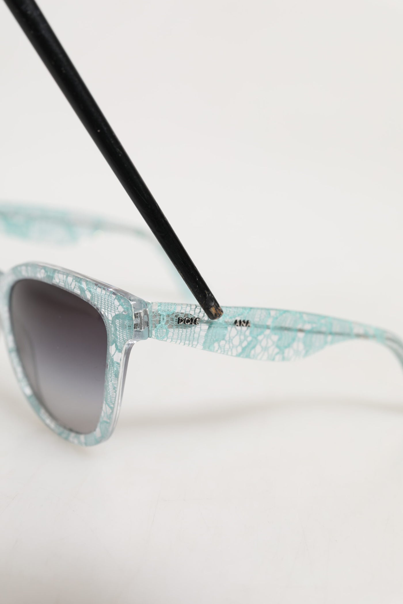 Dolce & Gabbana DG4190 Blue Lace Acetate Rectangle Shades Sunglasses