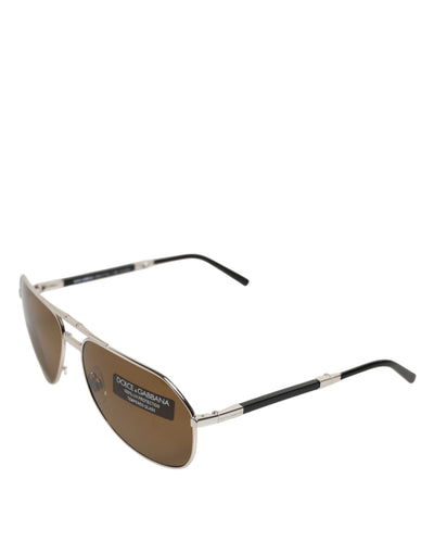 Dolce & Gabbana DG2106K Silver Frame Aviator Shades Eyewear Sunglasses