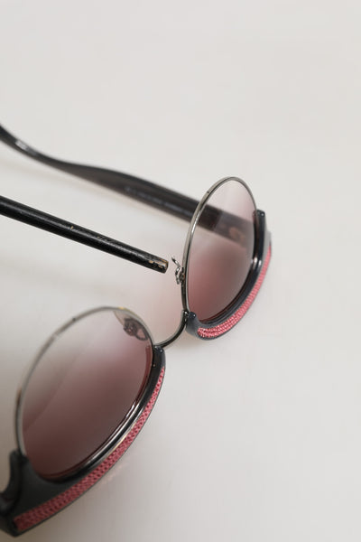Dolce & Gabbana Black Pink Mirrored Cat Eye Sequined Sunglasses