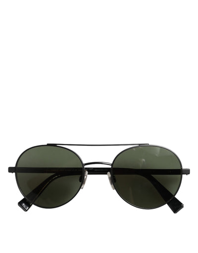 Dolce & Gabbana Matte Black Steel Frame Gray Lens Sunglasses