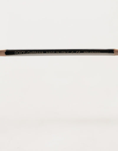 Dolce & Gabbana Silver Metal Frame Polarized Navigator Sunglasses