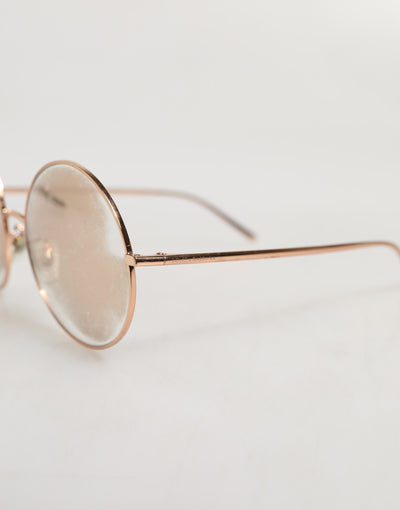 Dolce & Gabbana Rose Gold Plated Round Lenses Shades Eyewear Sunglasses