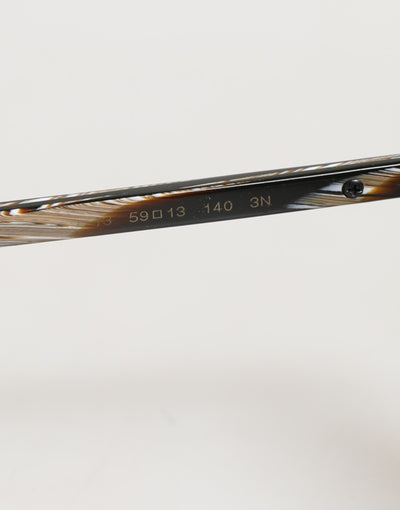 Dolce & Gabbana Modified Aviator Striped Brown Acetate Gradient Sunglasses