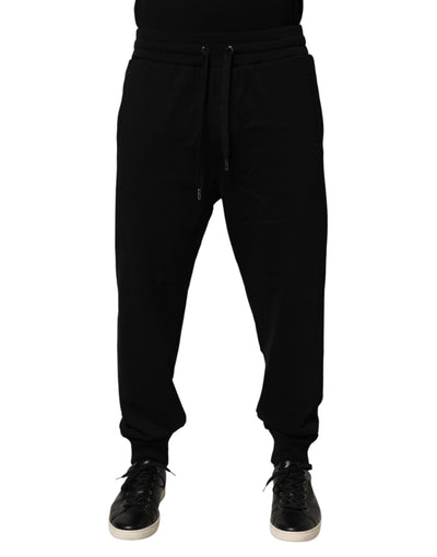 Dolce & Gabbana Black DG Logo Cotton Jogger Sweatpants Pants